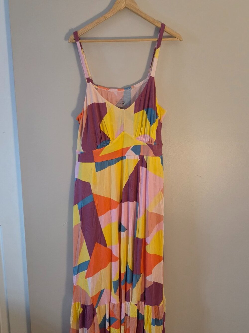 Torrid - Maxi Super Soft Tiered Dress - Geometric Orange - 2X